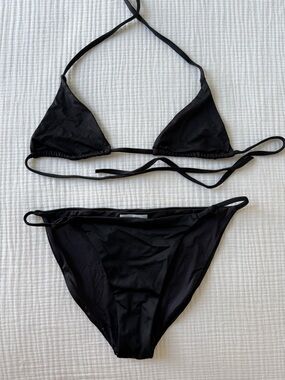 Onia Black Triangle Tie Bikini Set